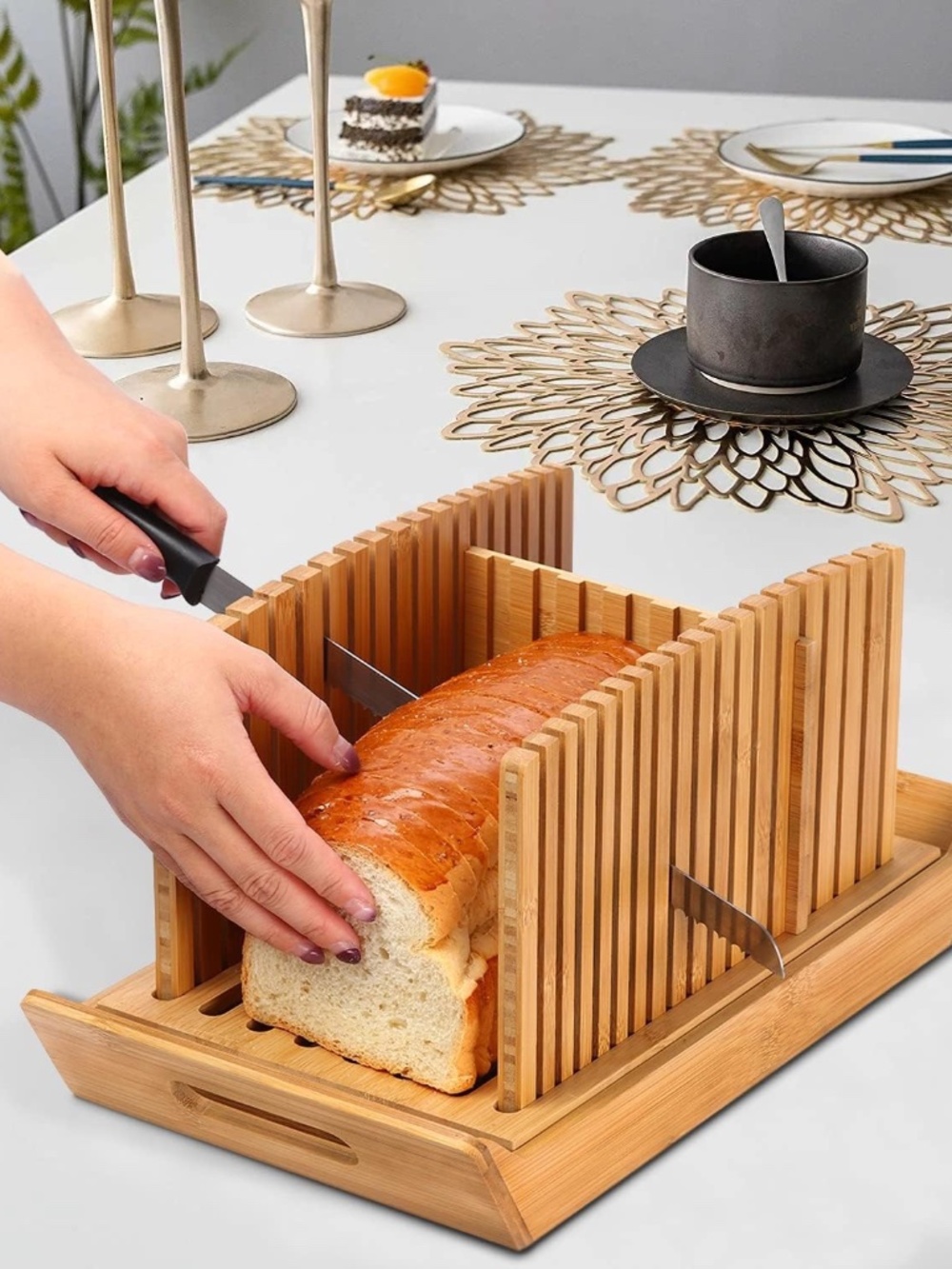 Bread Slicer for Homemade Bread, Bamboo